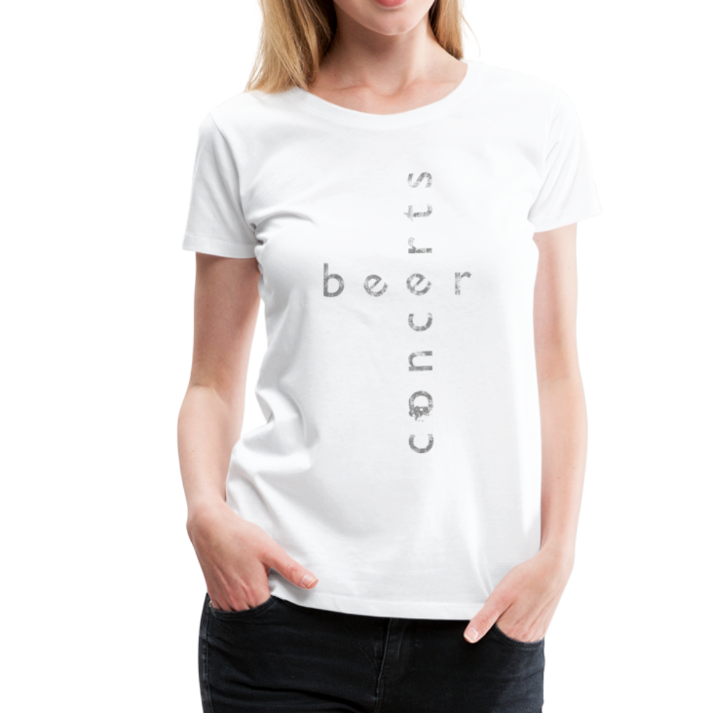 Beer + Concerts Premium Women's T-Shirt - white