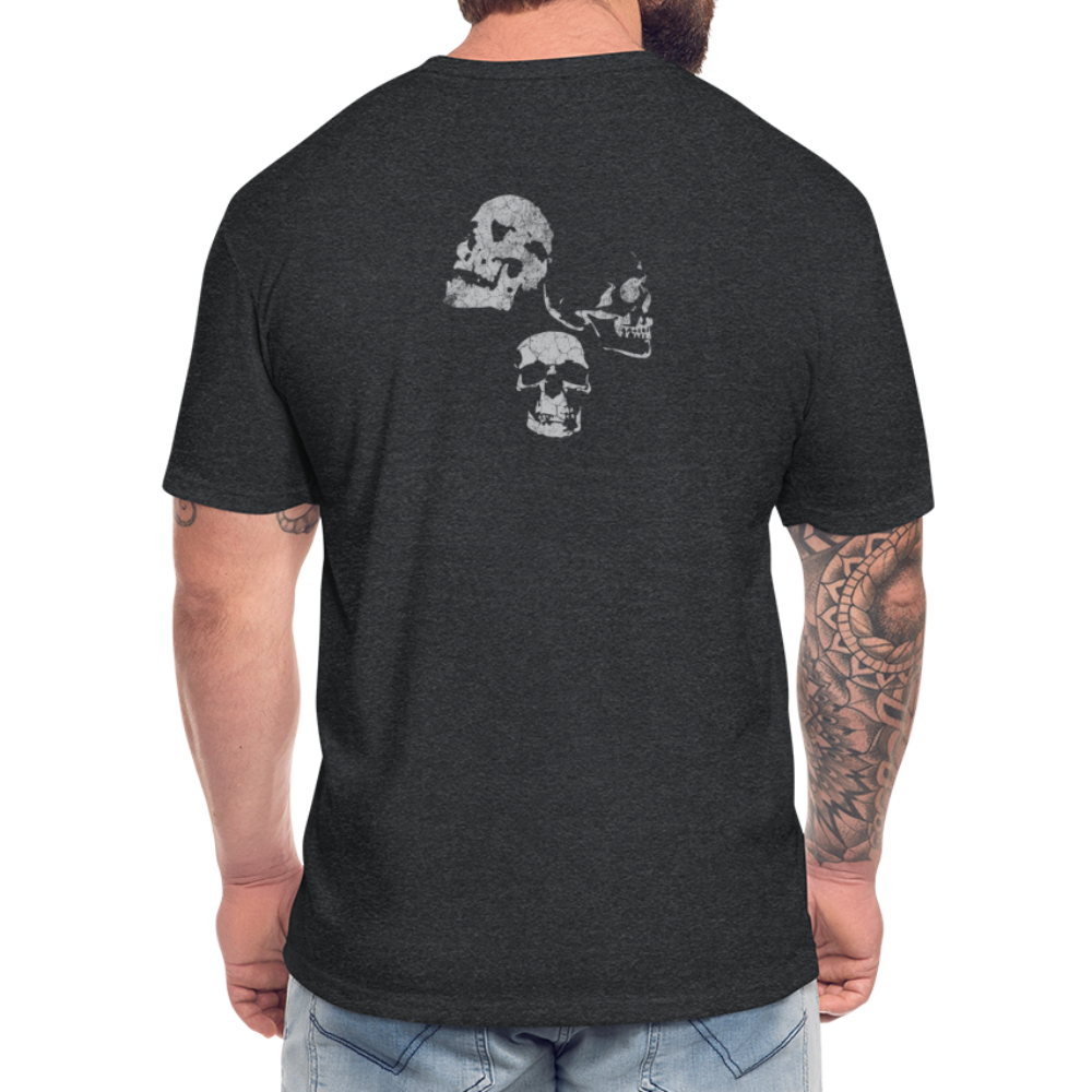 Catherine Wheel Elite Tee with Triptych Skulls - heather black